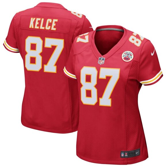 NWT Travis Kelce Kansas City Chiefs Women's Game Jersey - Red Sz Med. (8-10) - Picture 1 of 6